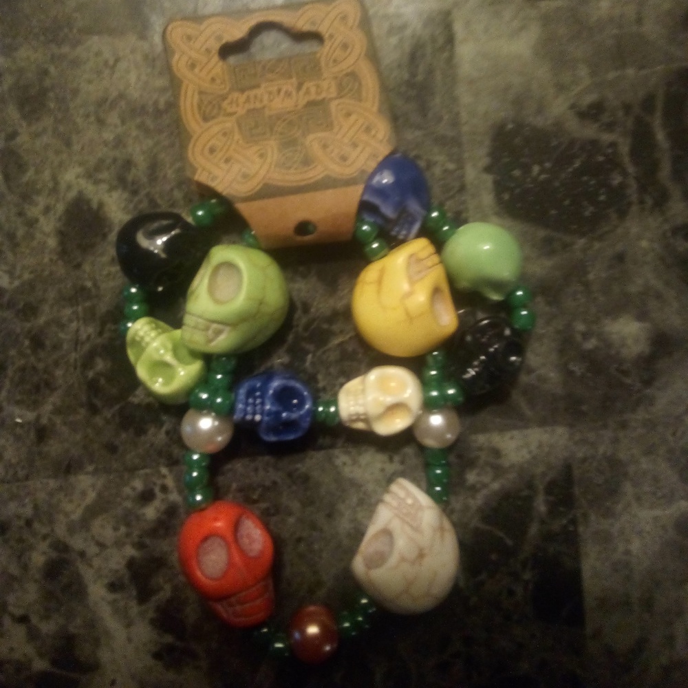 Twin pack of sugar skull bracelets